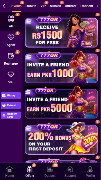 777QR Game bonus section
